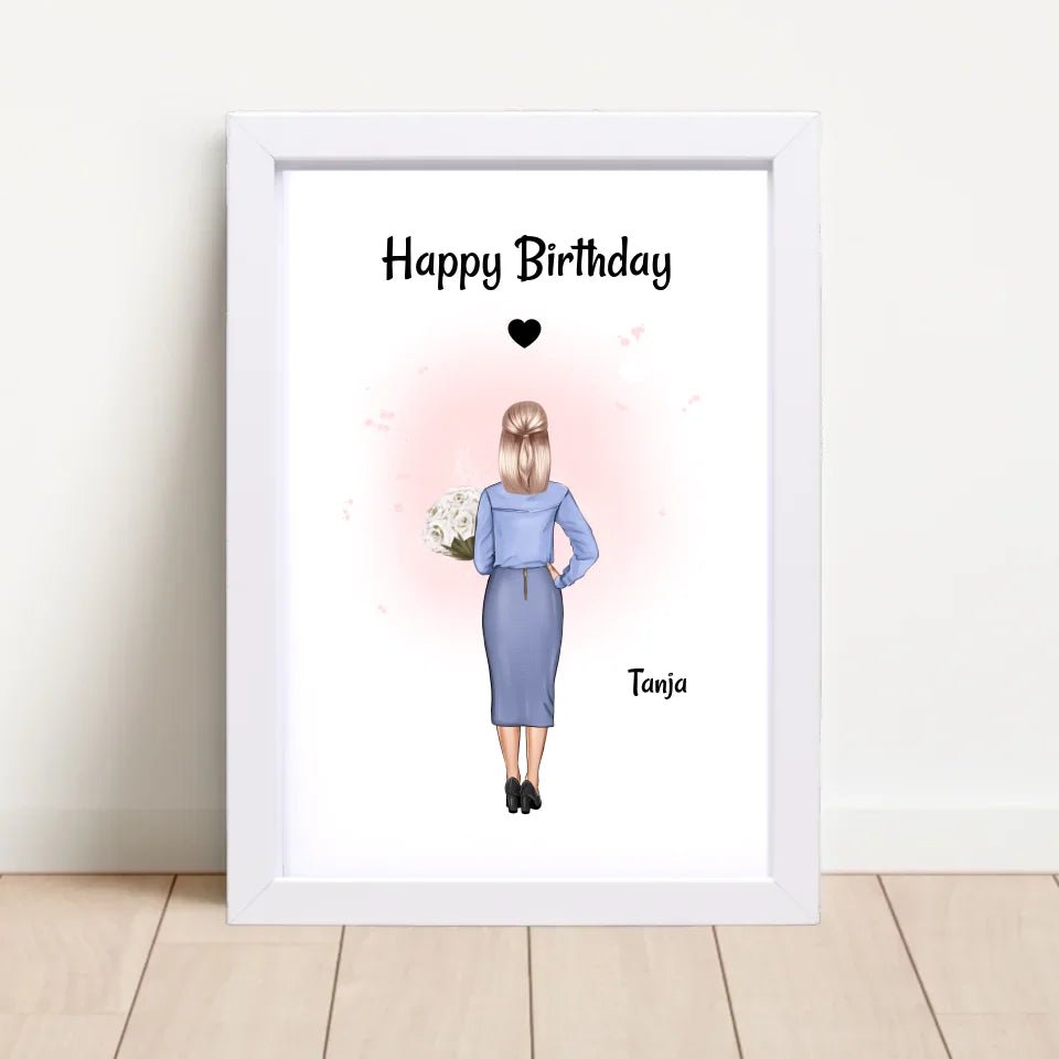 Chefin Bild Geschenk Geburtstag, Abschied & Weihnachten personalisiert - Cantty