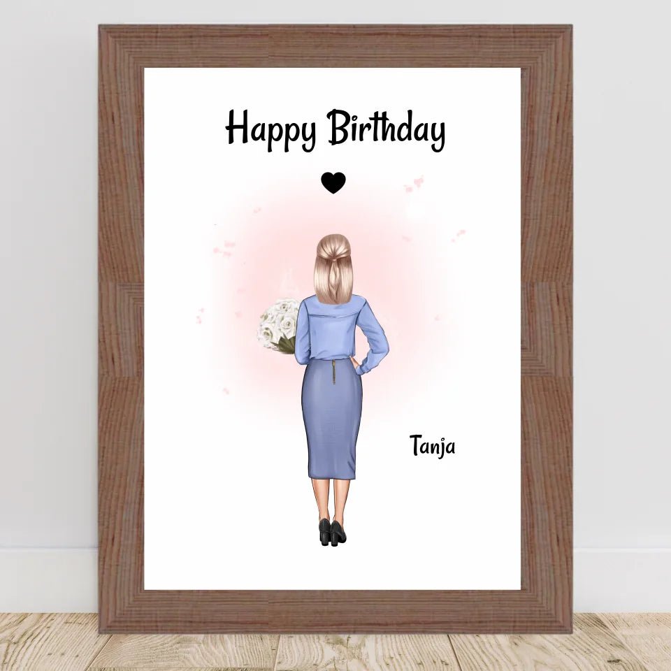 Chefin Bild Geschenk Geburtstag, Abschied & Weihnachten personalisiert - Cantty