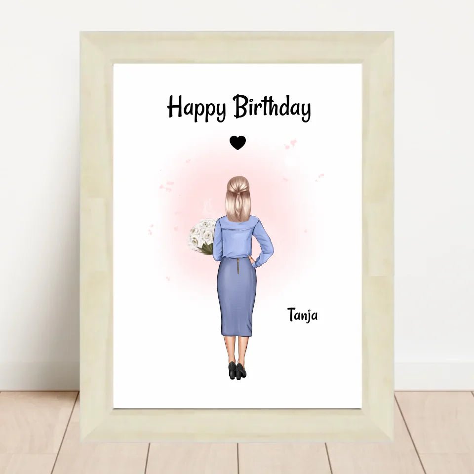 Chefin Bild Geschenk Geburtstag, Abschied & Weihnachten personalisiert - Cantty