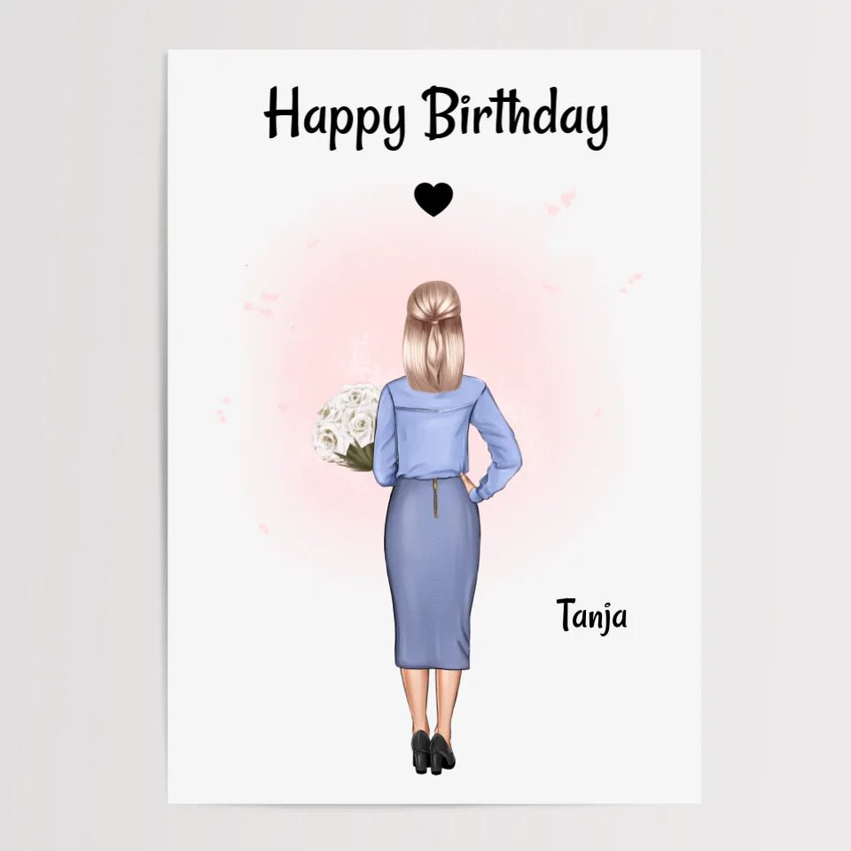 Chefin Bild Geschenk Geburtstag, Abschied & Weihnachten personalisiert - Cantty