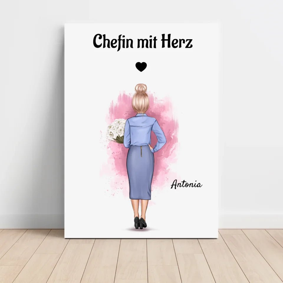 Beste Chefin Poster Geschenk personalisiert - Cantty