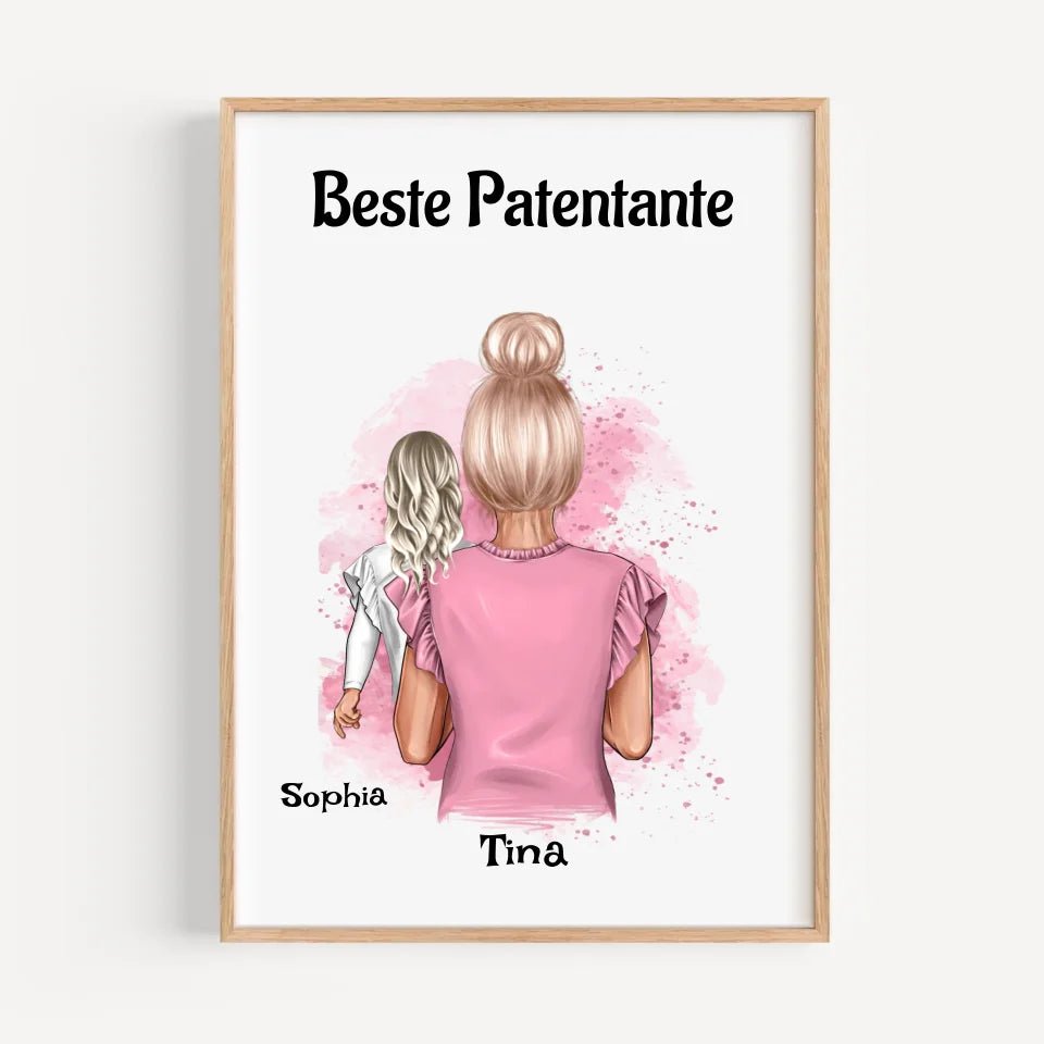 Beste Patentante Poster Geschenk personalisiert erstellen - Cantty