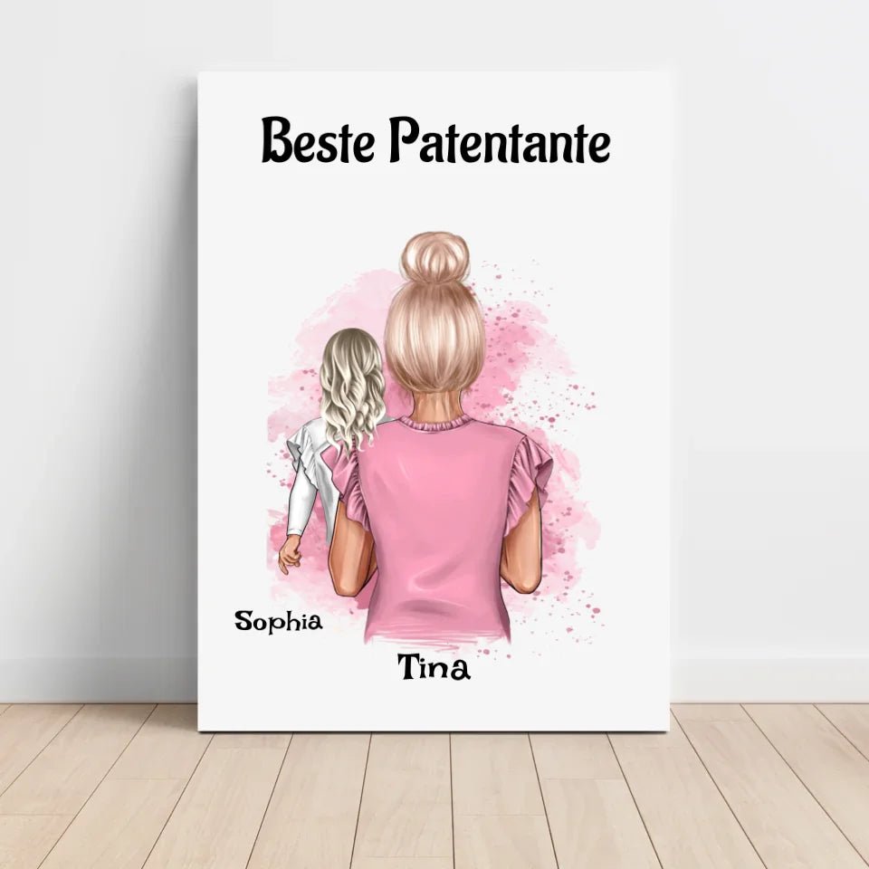 Beste Patentante Poster Geschenk personalisiert erstellen - Cantty