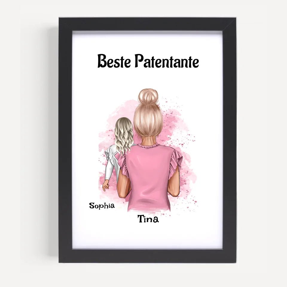 Beste Patentante Poster Geschenk personalisiert erstellen - Cantty