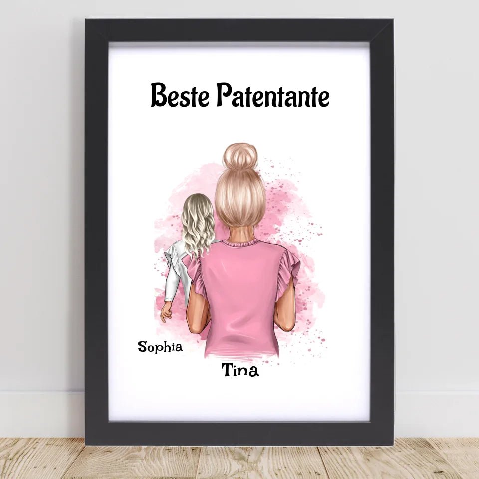 Beste Patentante Poster Geschenk personalisiert erstellen - Cantty