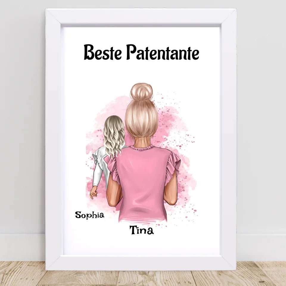 Beste Patentante Poster Geschenk personalisiert erstellen - Cantty
