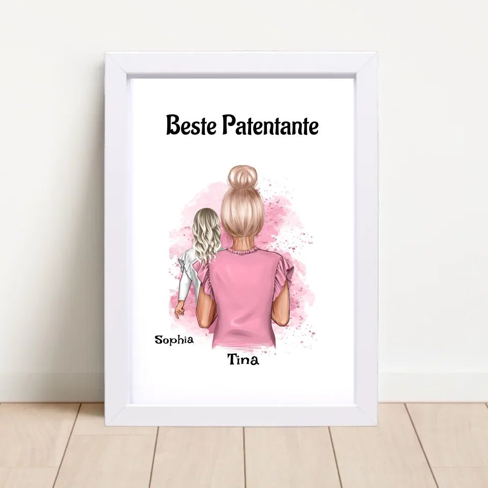 Beste Patentante Poster Geschenk personalisiert erstellen - Cantty
