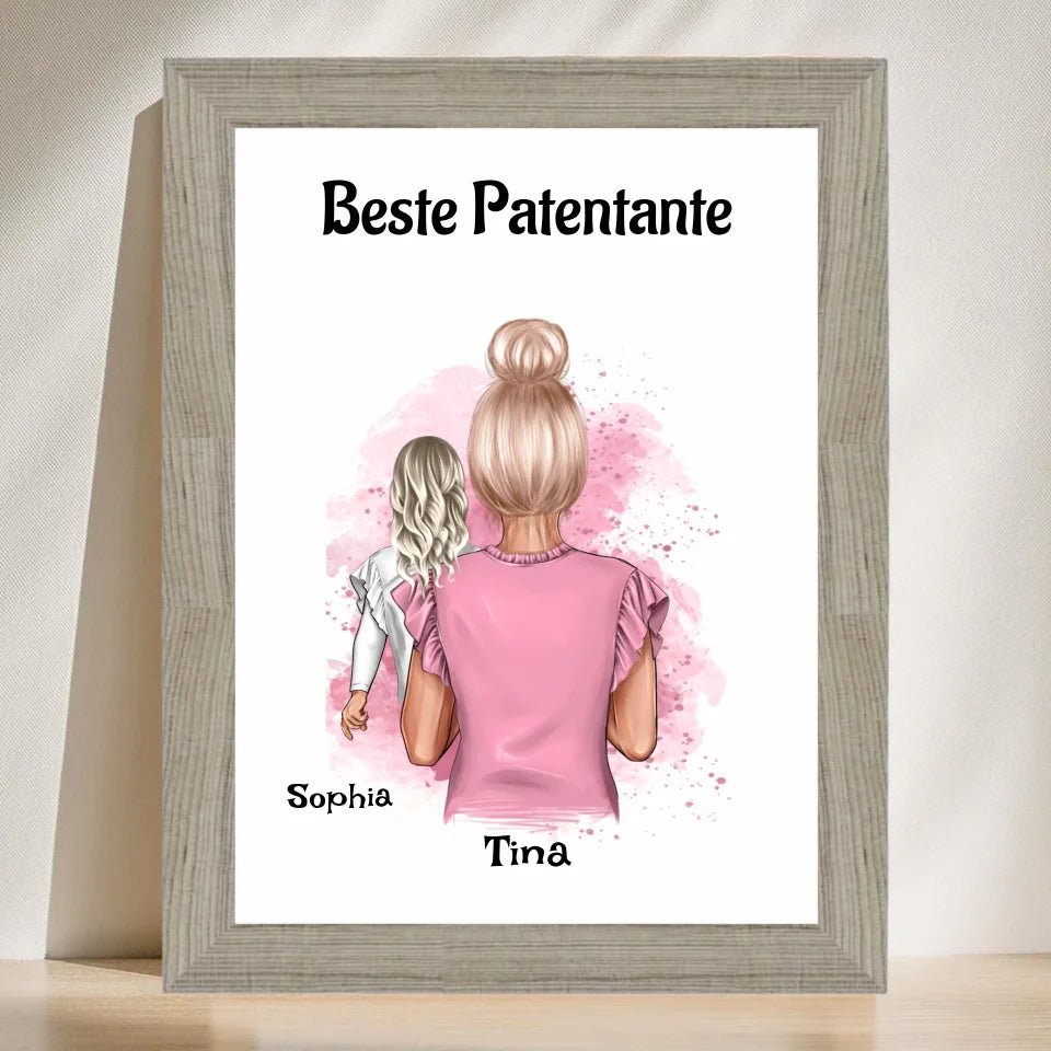 Beste Patentante Poster Geschenk personalisiert erstellen - Cantty