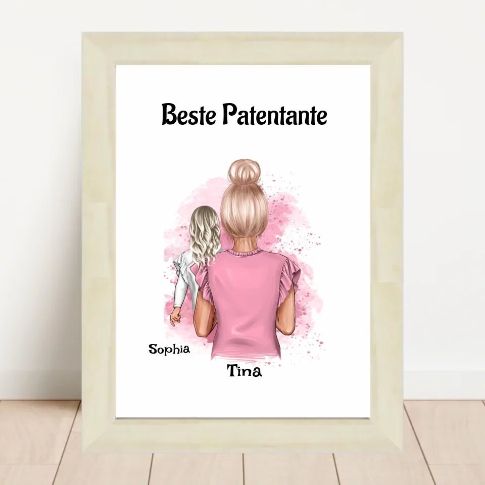 Beste Patentante Poster Geschenk personalisiert erstellen - Cantty