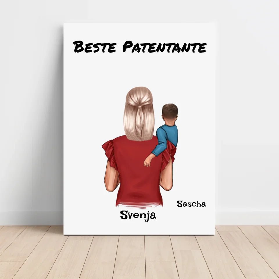 Geschenk Poster Patentante und kleiner Junge - Cantty
