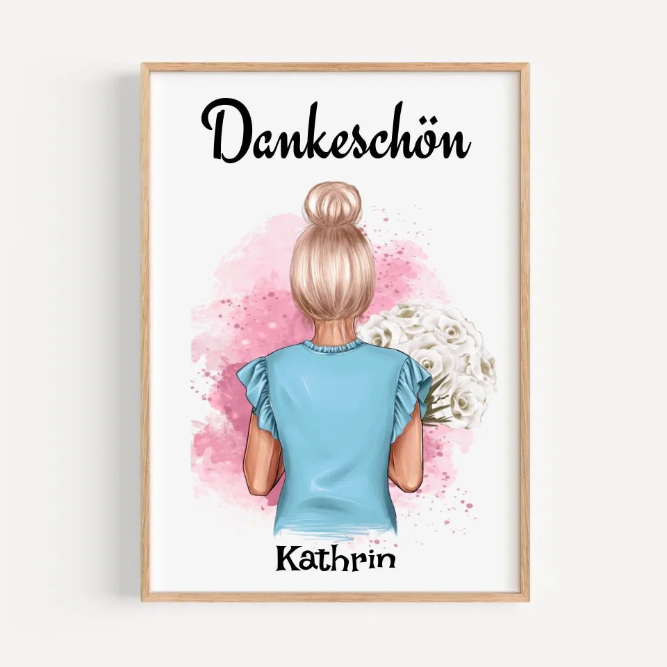 Poster Geschenk für Erzieherin & Lehrerin personalisiert - Cantty