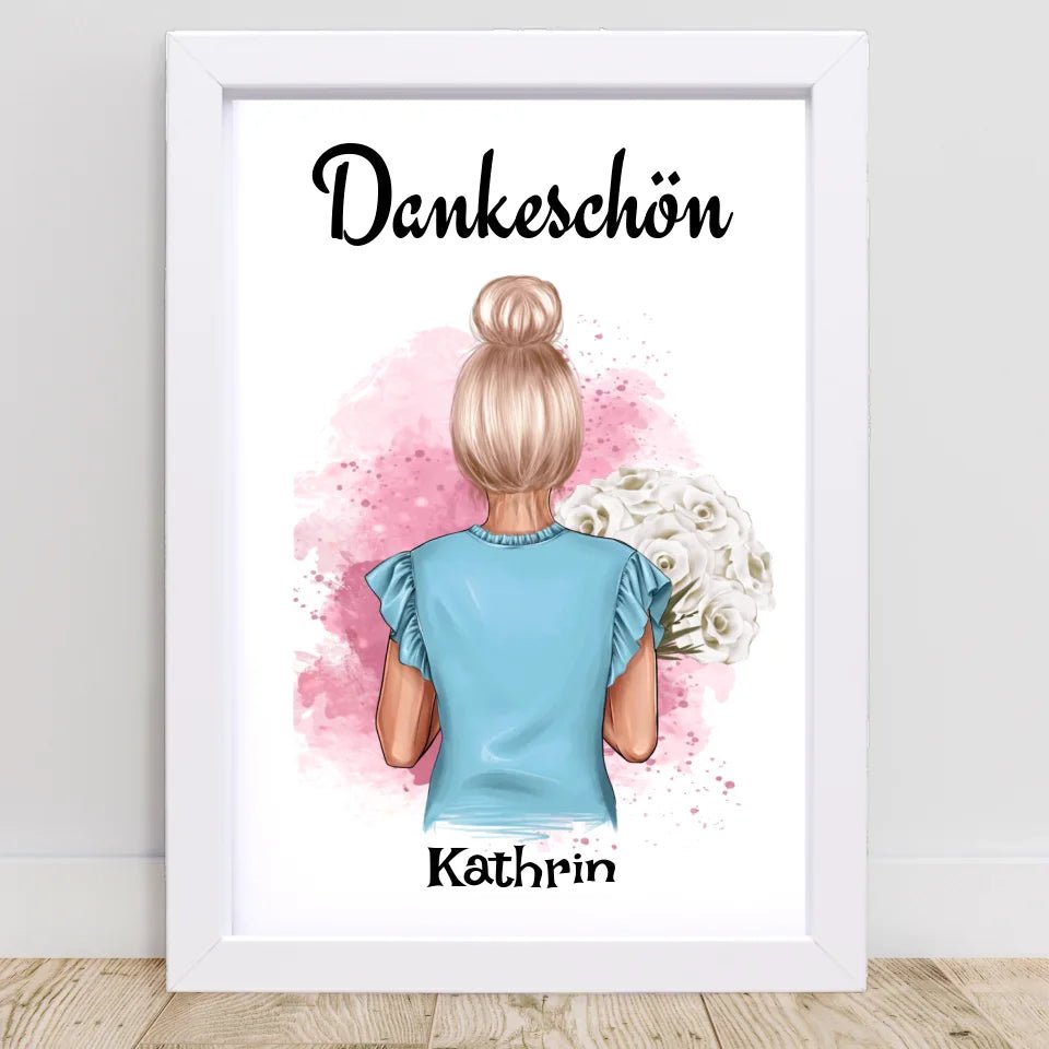 Poster Geschenk für Erzieherin & Lehrerin personalisiert - Cantty