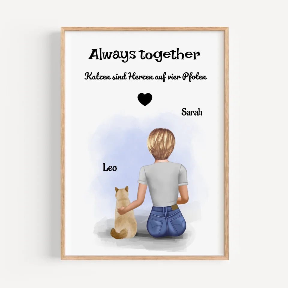 Geschenk Beste Freundin Katze Bild personalisiert - Cantty