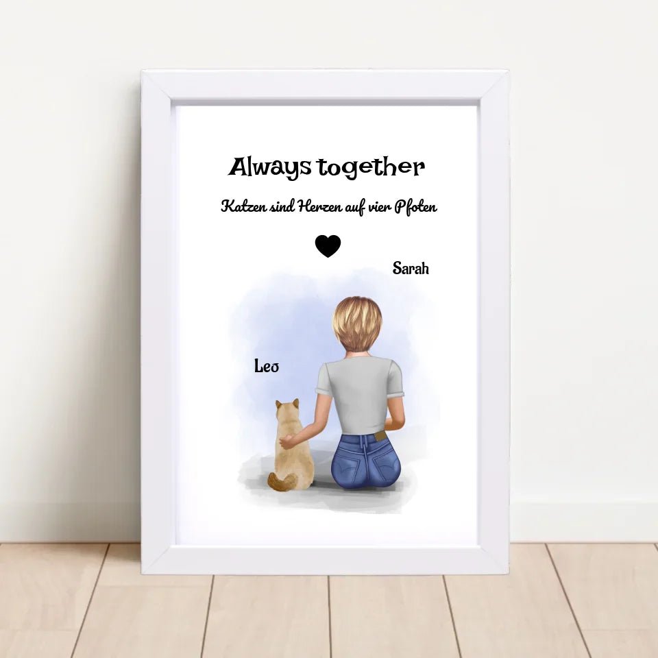 Geschenk Beste Freundin Katze Bild personalisiert - Cantty