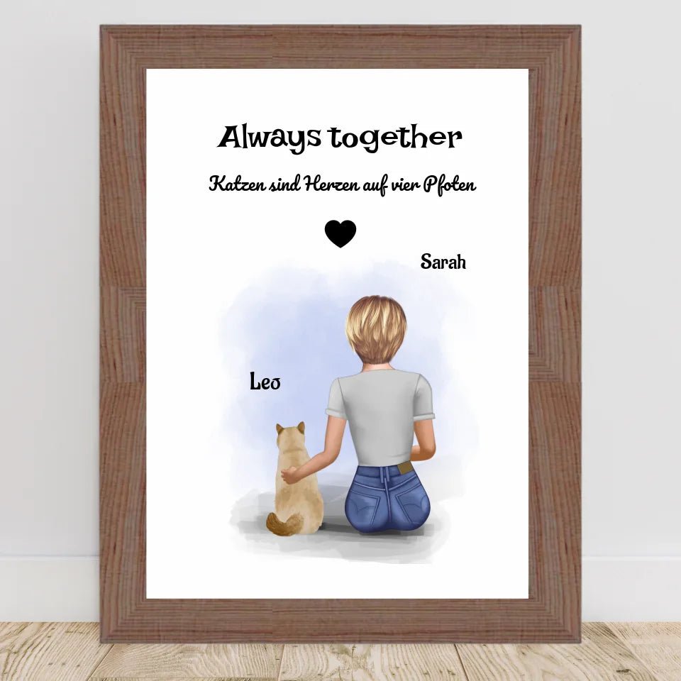 Geschenk Beste Freundin Katze Bild personalisiert - Cantty