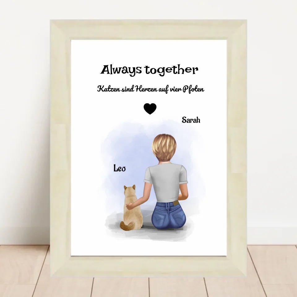 Geschenk Beste Freundin Katze Bild personalisiert - Cantty