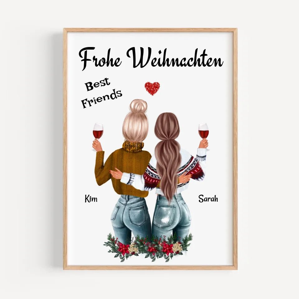 Beste Freundin Poster Weihnachtsgeschenk - Cantty