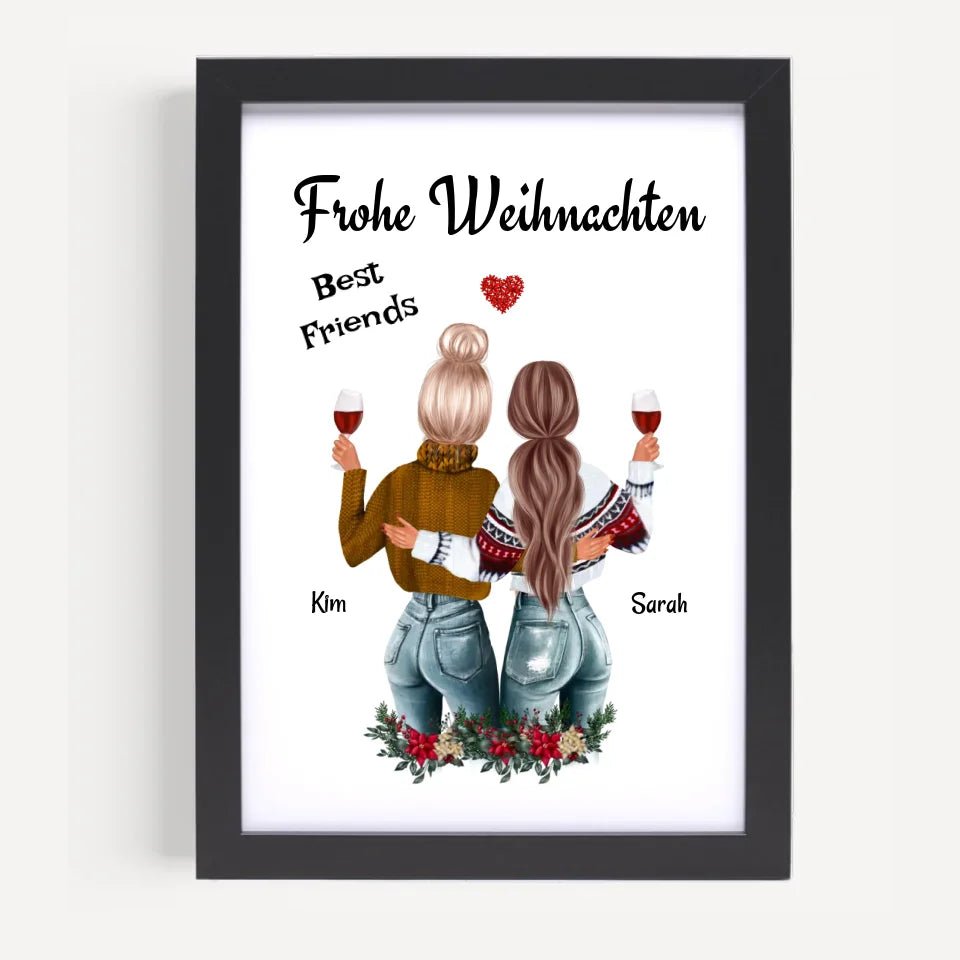 Beste Freundin Poster Weihnachtsgeschenk - Cantty