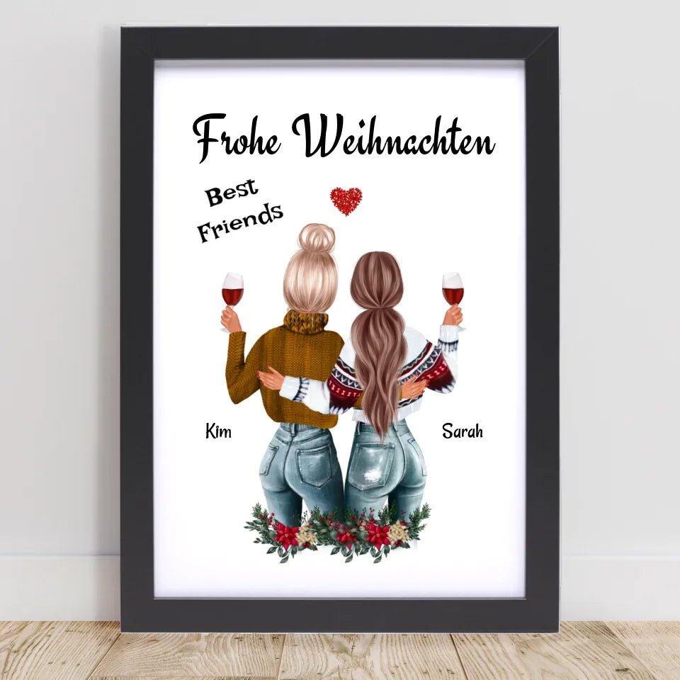 Beste Freundin Poster Weihnachtsgeschenk - Cantty