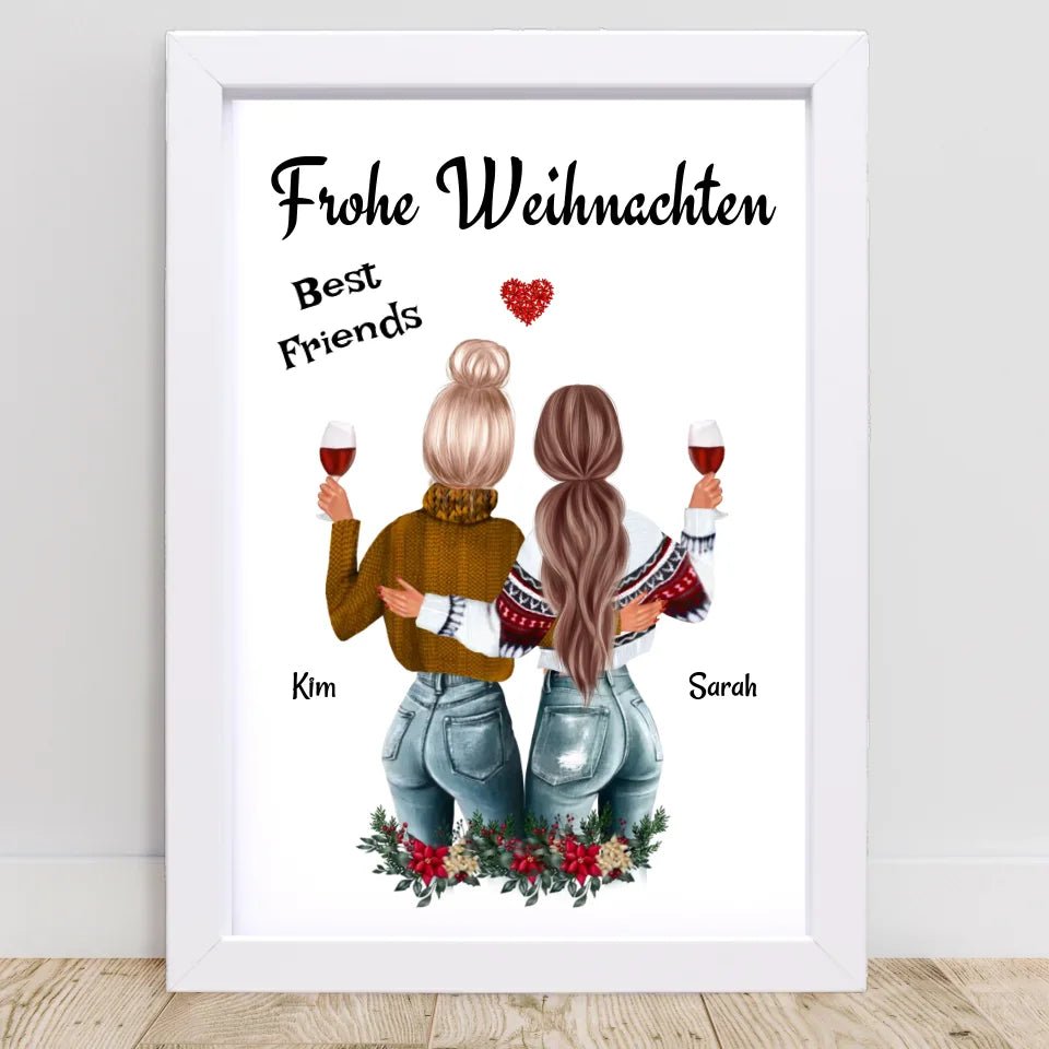 Beste Freundin Poster Weihnachtsgeschenk - Cantty