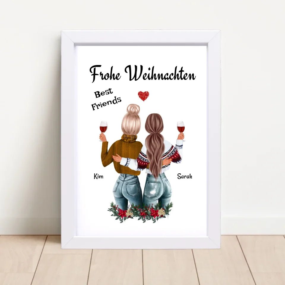 Beste Freundin Poster Weihnachtsgeschenk - Cantty