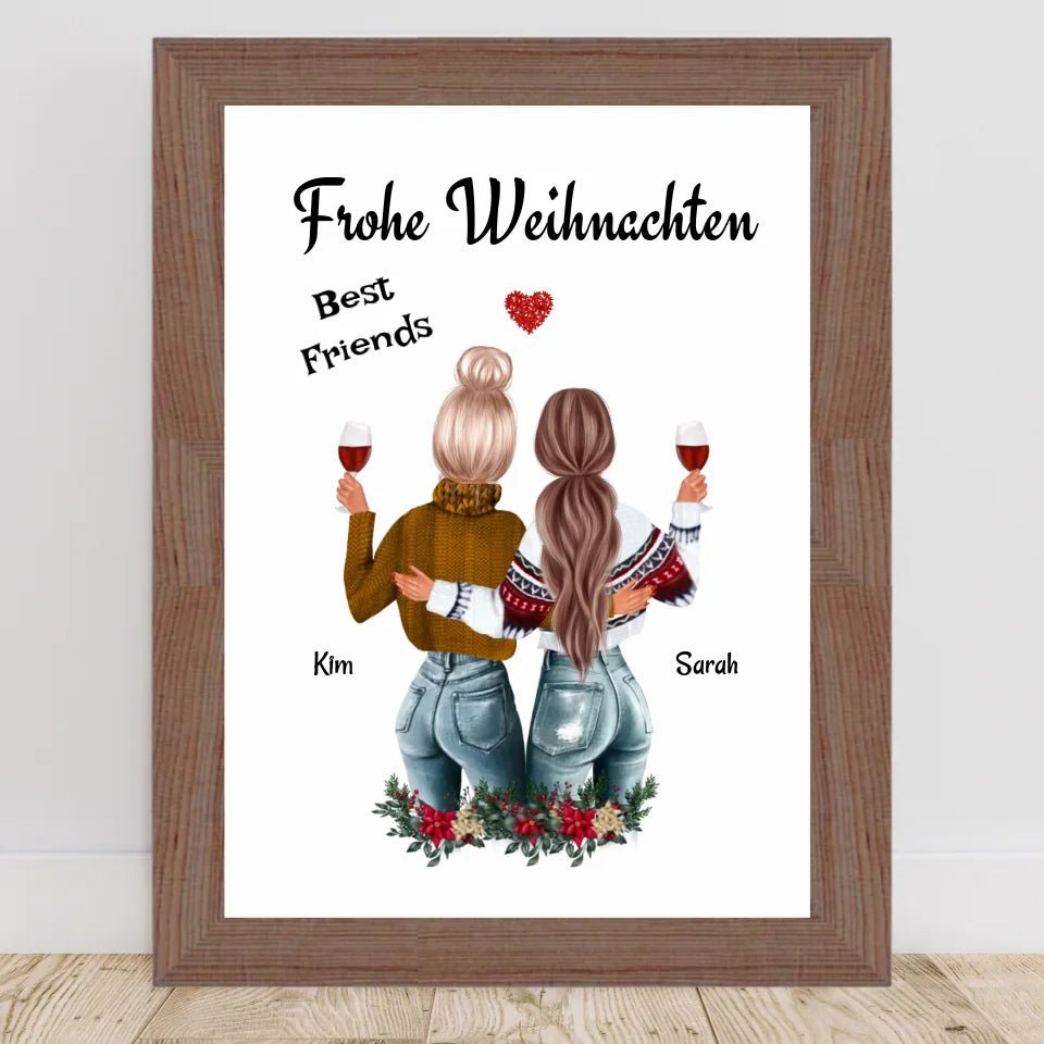 Beste Freundin Poster Weihnachtsgeschenk - Cantty