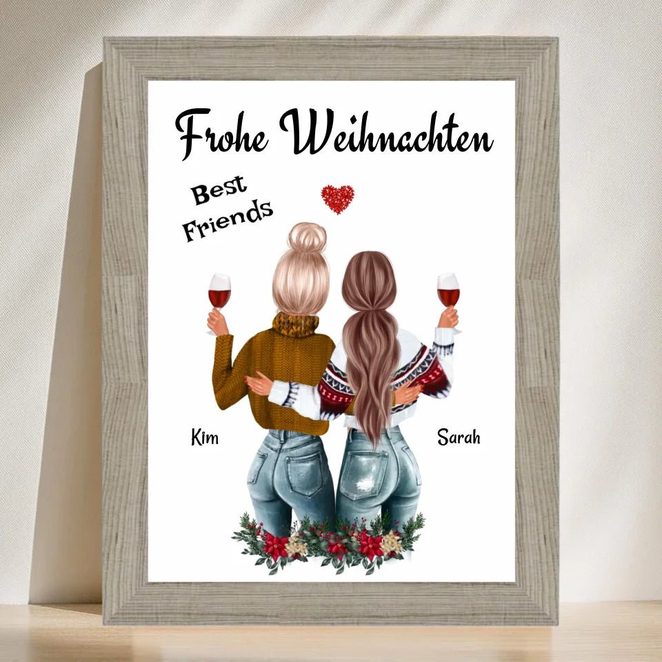 Beste Freundin Poster Weihnachtsgeschenk - Cantty