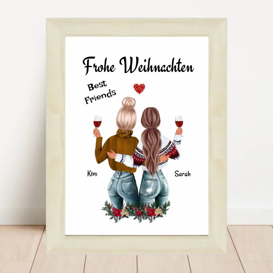 Beste Freundin Poster Weihnachtsgeschenk - Cantty