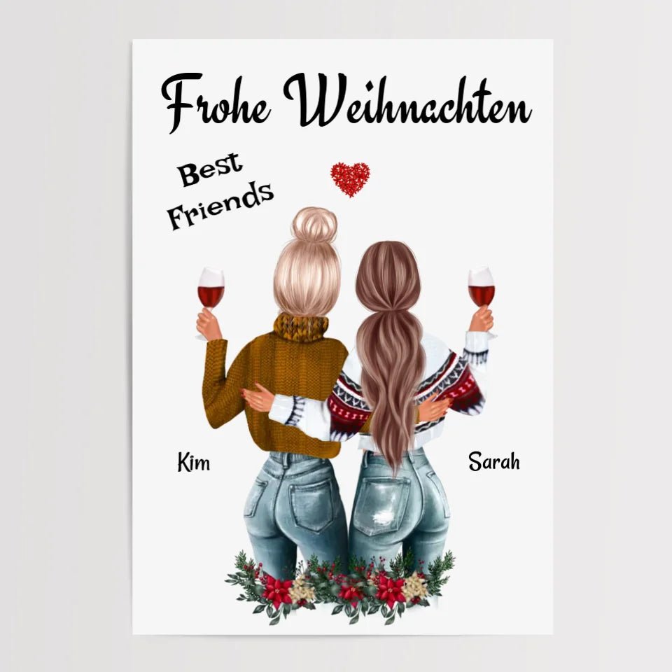 Beste Freundin Poster Weihnachtsgeschenk - Cantty