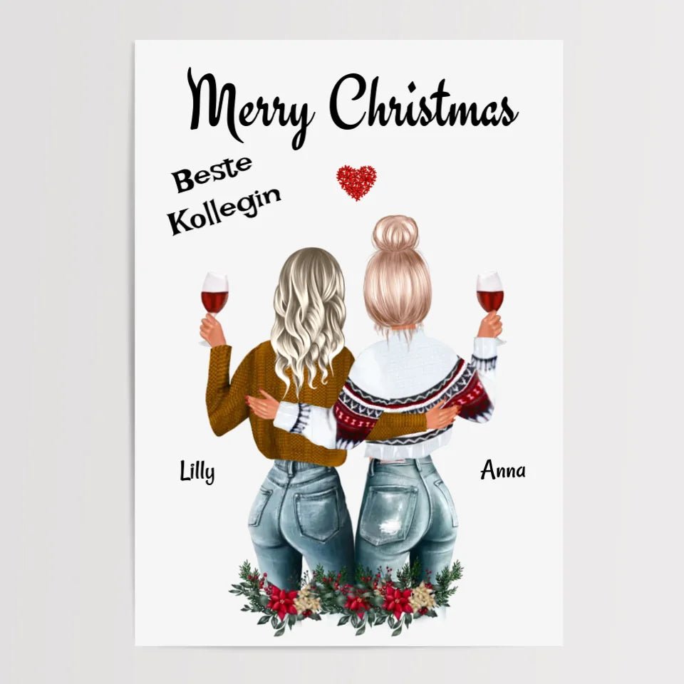 Lieblingskollegin Poster Weihnachtsgeschenk personalisiert - Cantty