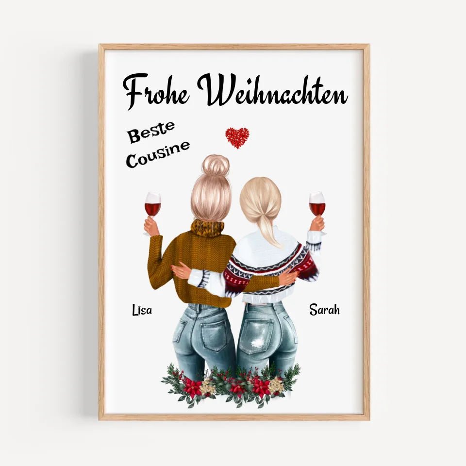 Cousine Poster Weihnachtsgeschenk personalisiert - Cantty