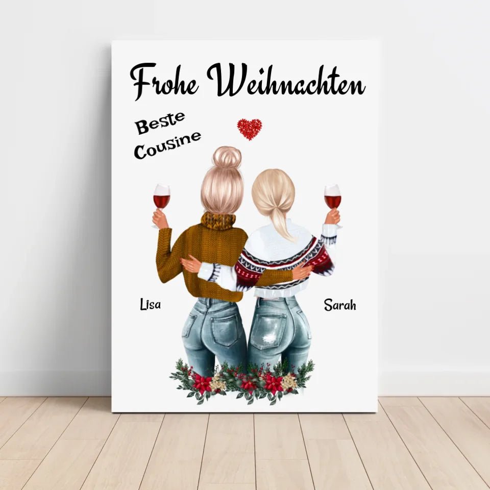 Cousine Poster Weihnachtsgeschenk personalisiert - Cantty
