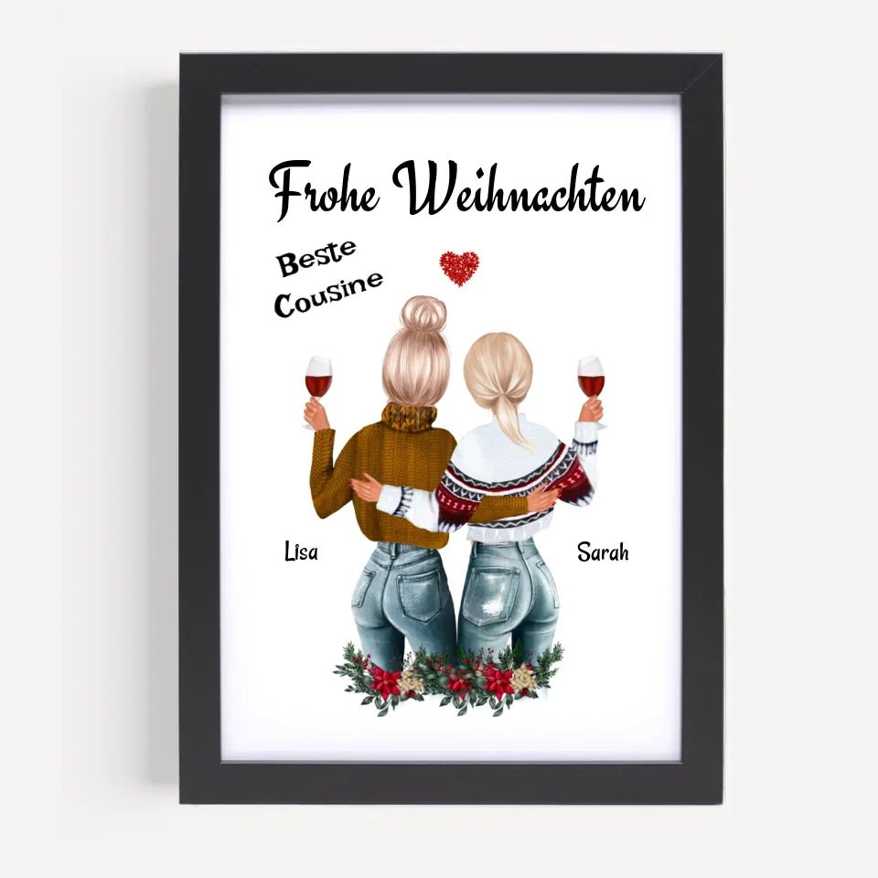Cousine Poster Weihnachtsgeschenk personalisiert - Cantty