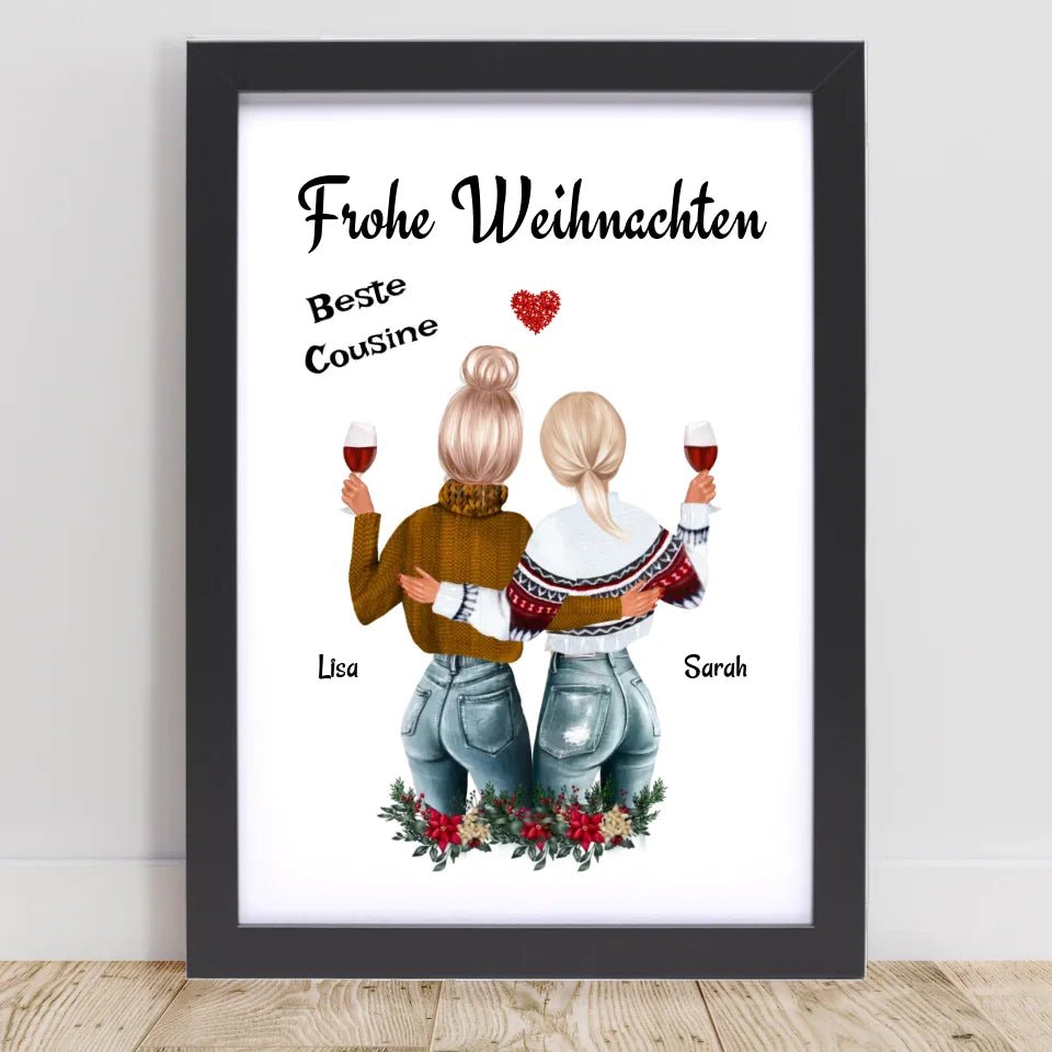 Cousine Poster Weihnachtsgeschenk personalisiert - Cantty