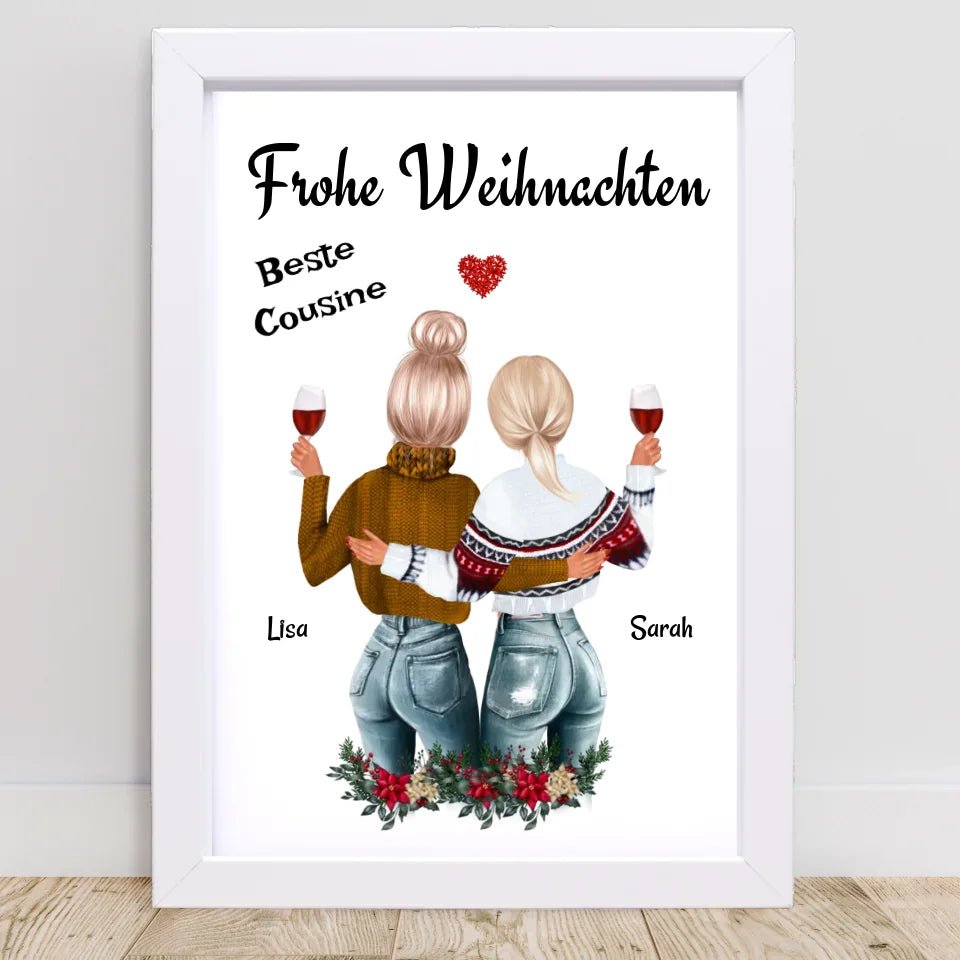 Cousine Poster Weihnachtsgeschenk personalisiert - Cantty