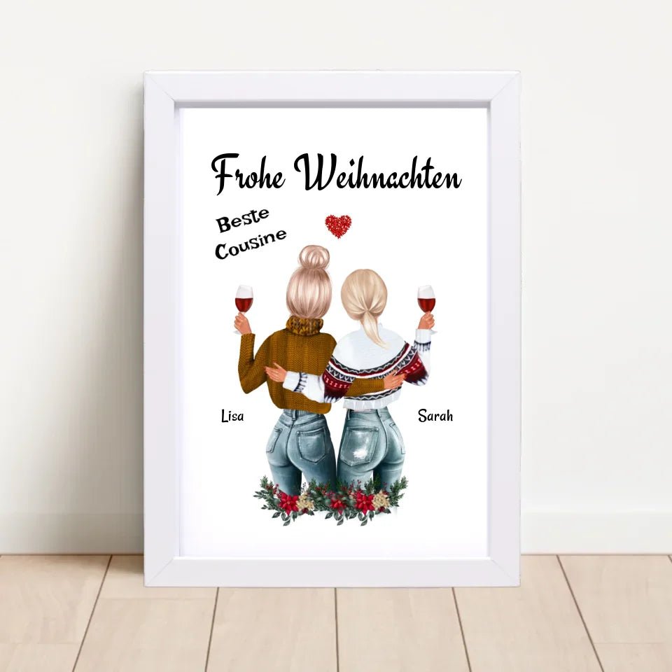 Cousine Poster Weihnachtsgeschenk personalisiert - Cantty
