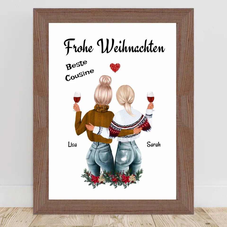 Cousine Poster Weihnachtsgeschenk personalisiert - Cantty