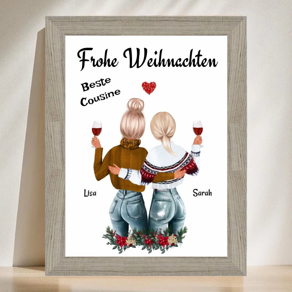 Cousine Poster Weihnachtsgeschenk personalisiert - Cantty