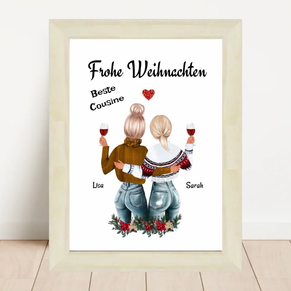 Cousine Poster Weihnachtsgeschenk personalisiert - Cantty