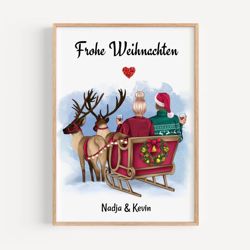 Paar Poster Weihnachtsgeschenk personalisiert - Cantty