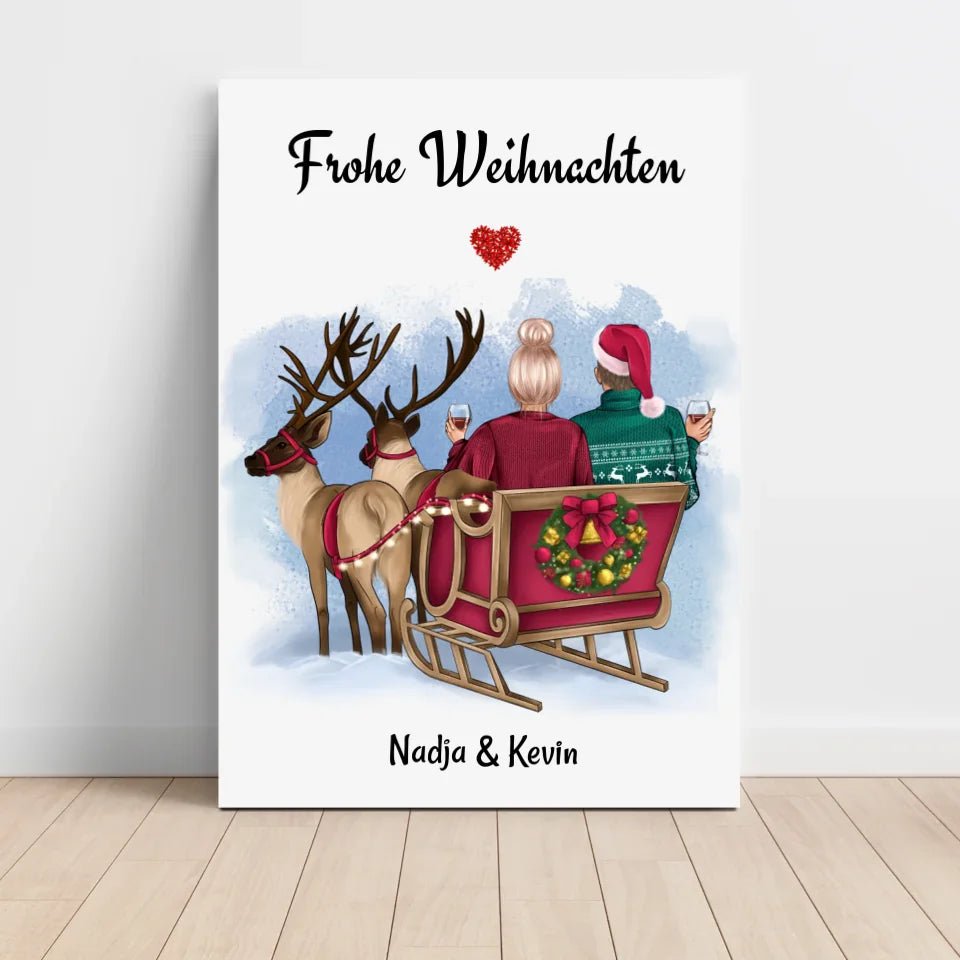Paar Poster Weihnachtsgeschenk personalisiert - Cantty
