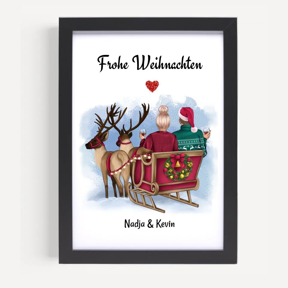 Paar Poster Weihnachtsgeschenk personalisiert - Cantty