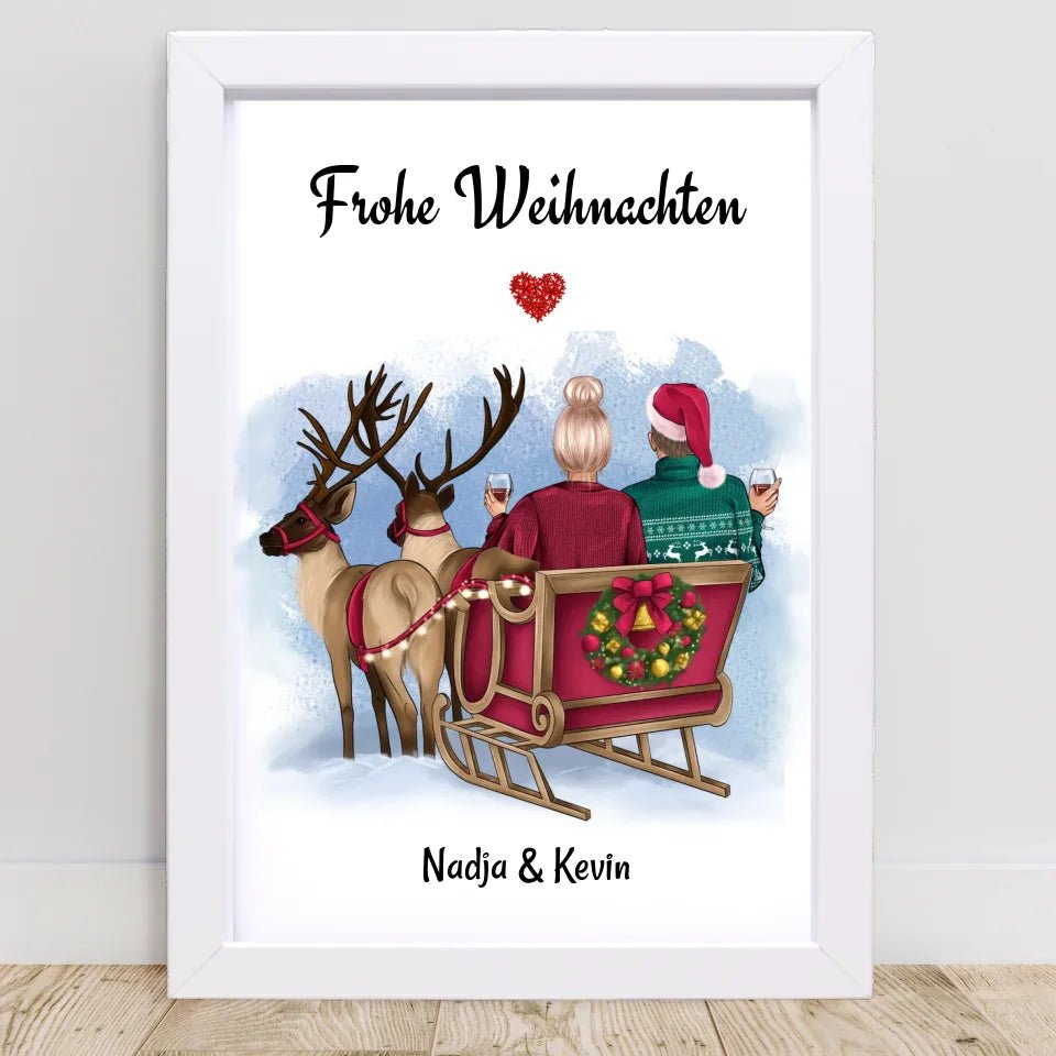 Paar Poster Weihnachtsgeschenk personalisiert - Cantty