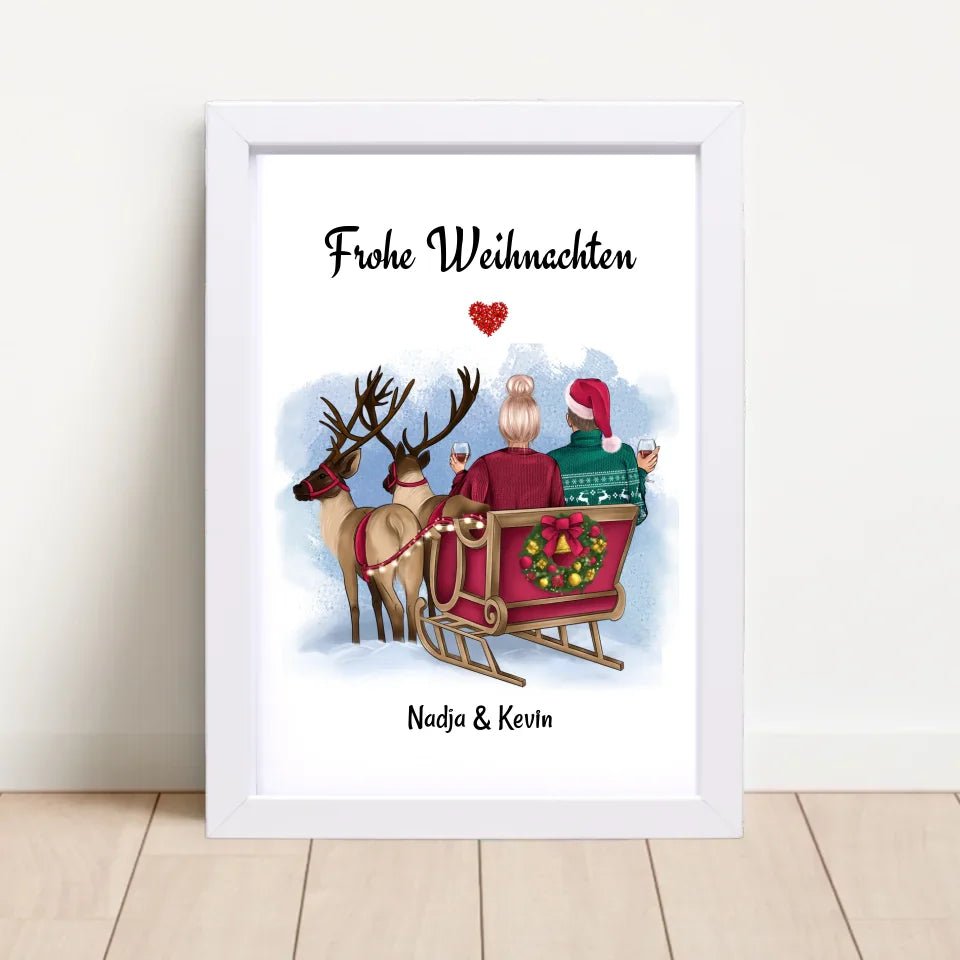 Paar Poster Weihnachtsgeschenk personalisiert - Cantty