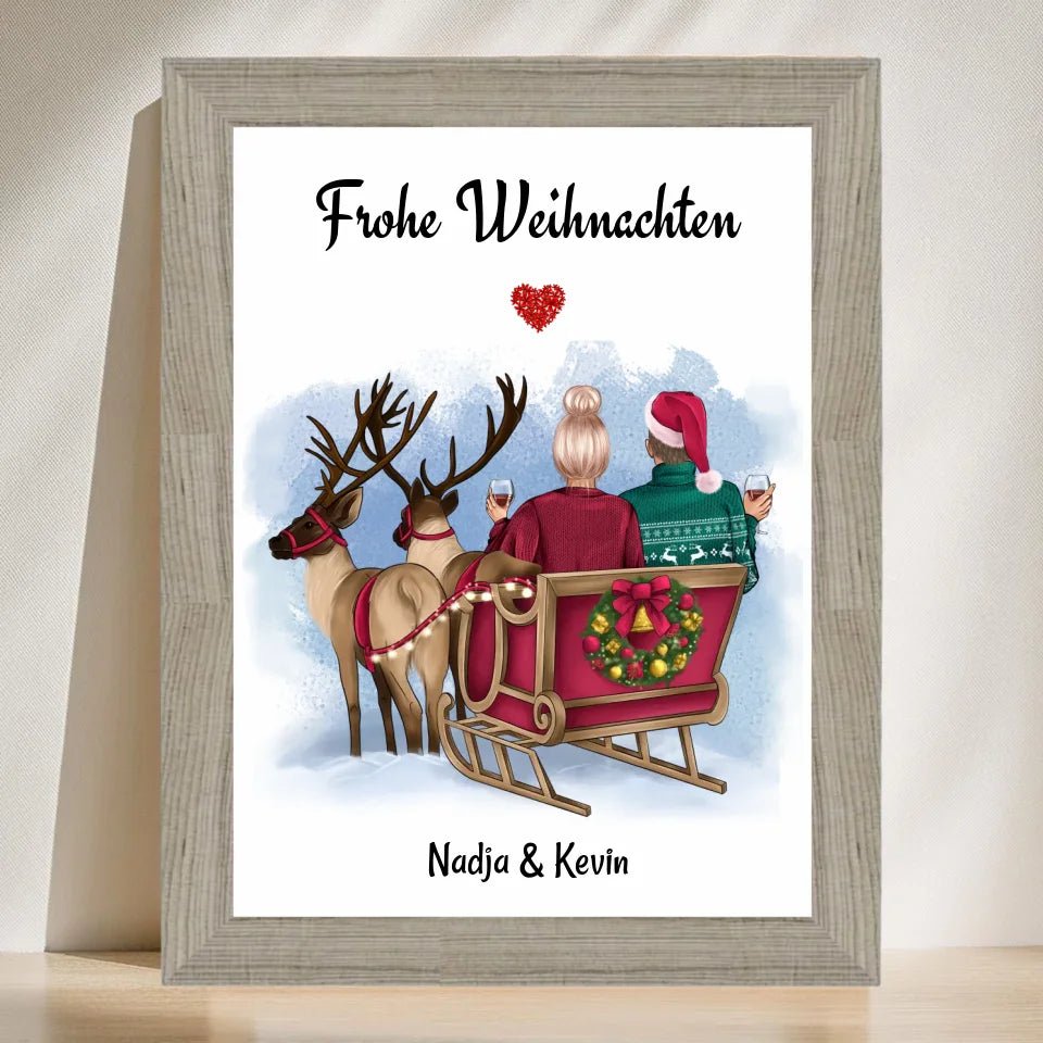 Paar Poster Weihnachtsgeschenk personalisiert - Cantty