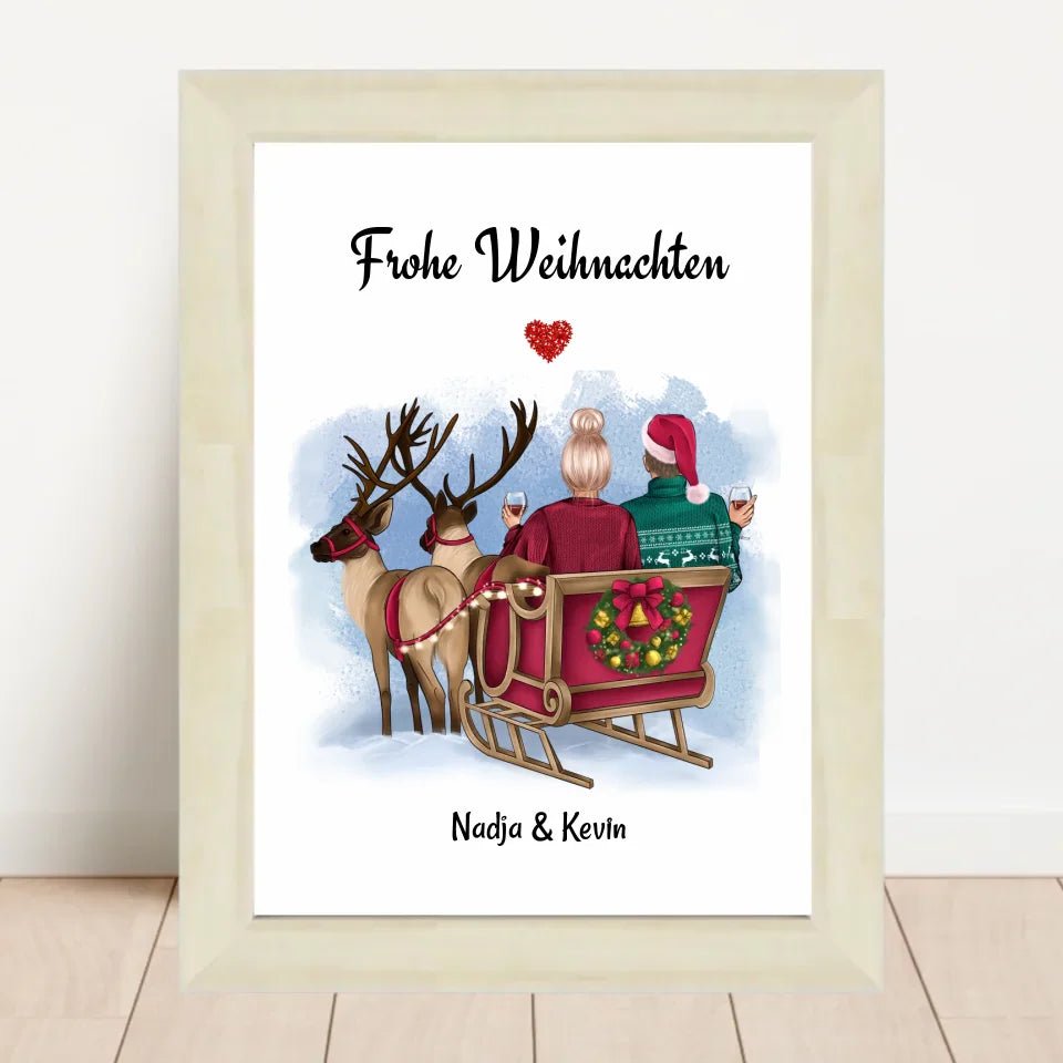 Paar Poster Weihnachtsgeschenk personalisiert - Cantty