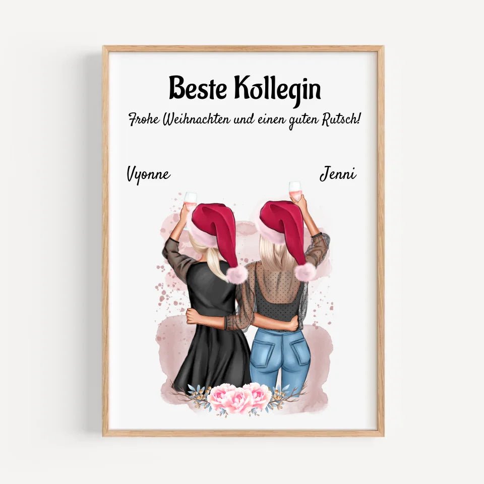 Kollegin Weihnachtsgeschenk Bild personalisiert - Cantty