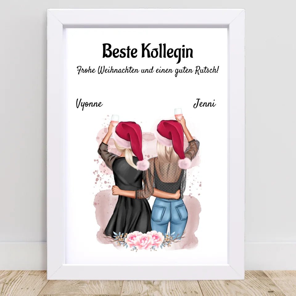 Kollegin Weihnachtsgeschenk Bild personalisiert - Cantty