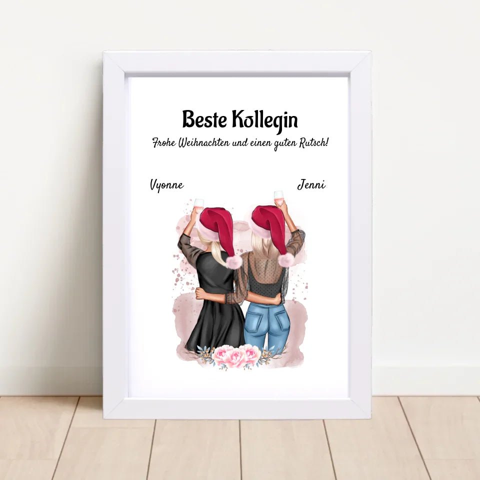 Kollegin Weihnachtsgeschenk Bild personalisiert - Cantty