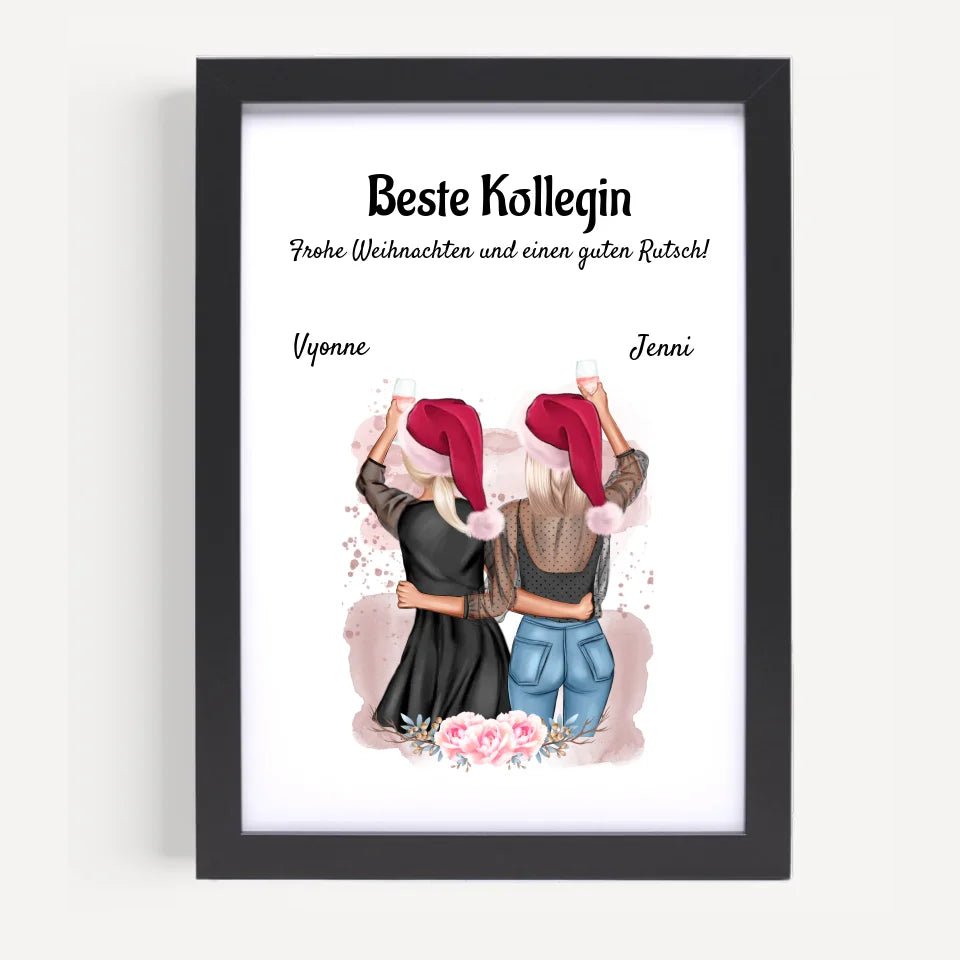 Kollegin Weihnachtsgeschenk Bild personalisiert - Cantty